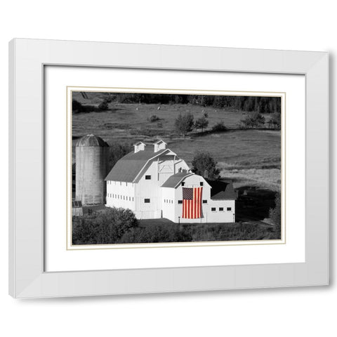 American Farmhouse White Modern Wood Framed Art Print with Double Matting by Delimont, Danita