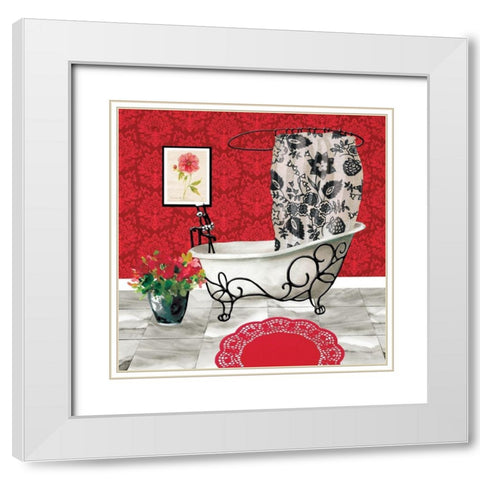 Red Luxe II White Modern Wood Framed Art Print with Double Matting by Robinson, Carol