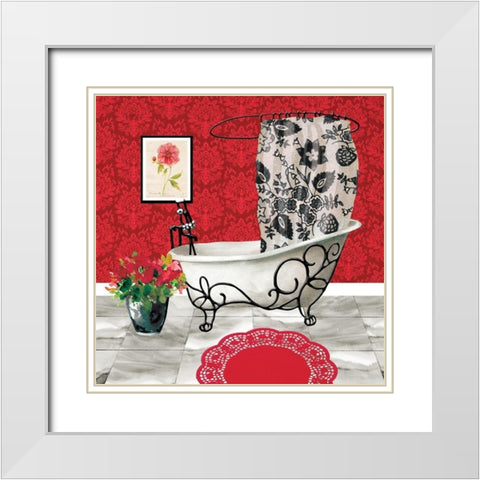 Red Luxe II White Modern Wood Framed Art Print with Double Matting by Robinson, Carol