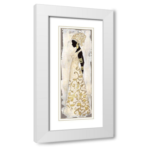 Saharan Grace White Modern Wood Framed Art Print with Double Matting by Tava Studios