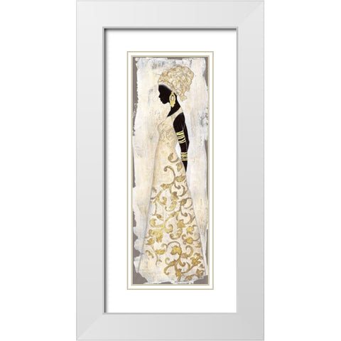 Saharan Grace White Modern Wood Framed Art Print with Double Matting by Tava Studios