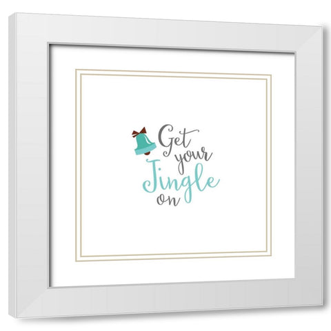 Jingle On White Modern Wood Framed Art Print with Double Matting by Murray, Amanda