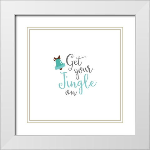 Jingle On White Modern Wood Framed Art Print with Double Matting by Murray, Amanda