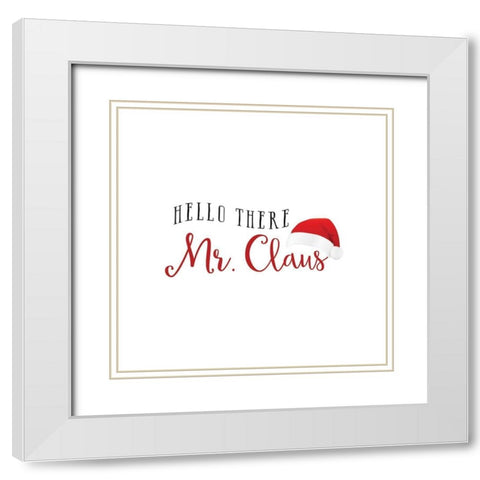 Mr. Claus White Modern Wood Framed Art Print with Double Matting by Murray, Amanda