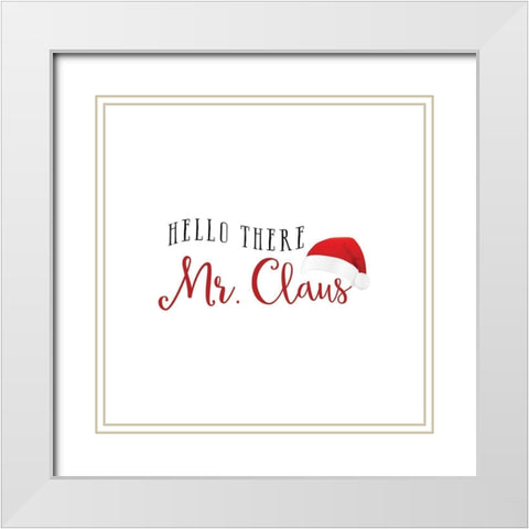 Mr. Claus White Modern Wood Framed Art Print with Double Matting by Murray, Amanda