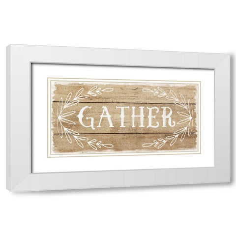 Gather White Modern Wood Framed Art Print with Double Matting by Murray, Amanda