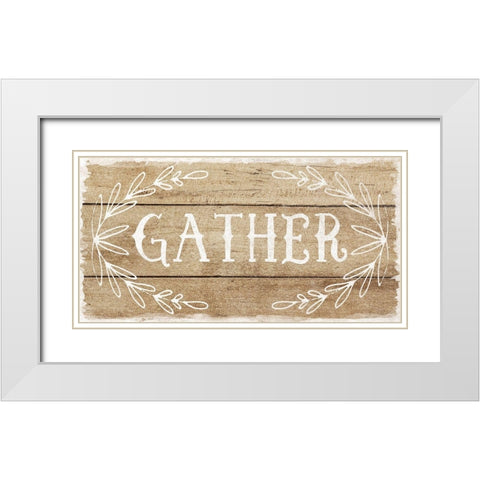 Gather White Modern Wood Framed Art Print with Double Matting by Murray, Amanda