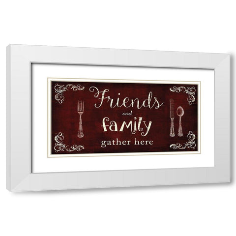 Friends and Family White Modern Wood Framed Art Print with Double Matting by Nan