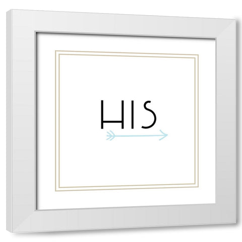 His Arrow White Modern Wood Framed Art Print with Double Matting by CAD DESIGNS