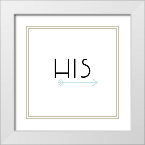 His Arrow White Modern Wood Framed Art Print with Double Matting by CAD DESIGNS