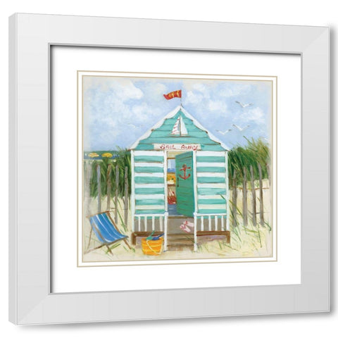 Sail Away White Modern Wood Framed Art Print with Double Matting by Swatland, Sally