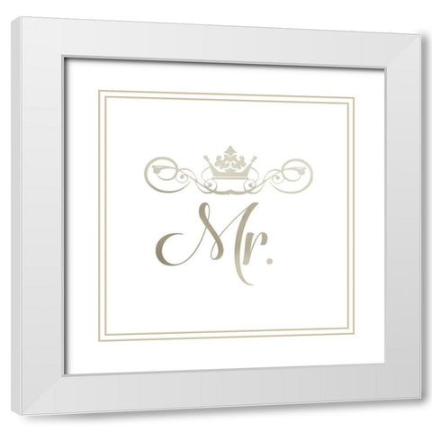Mr. Crown White Modern Wood Framed Art Print with Double Matting by CAD DESIGNS