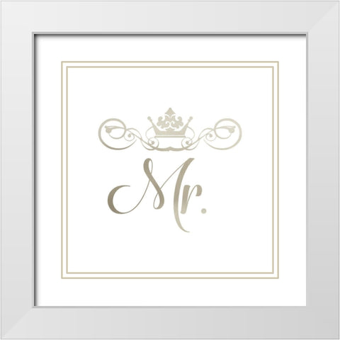 Mr. Crown White Modern Wood Framed Art Print with Double Matting by CAD DESIGNS