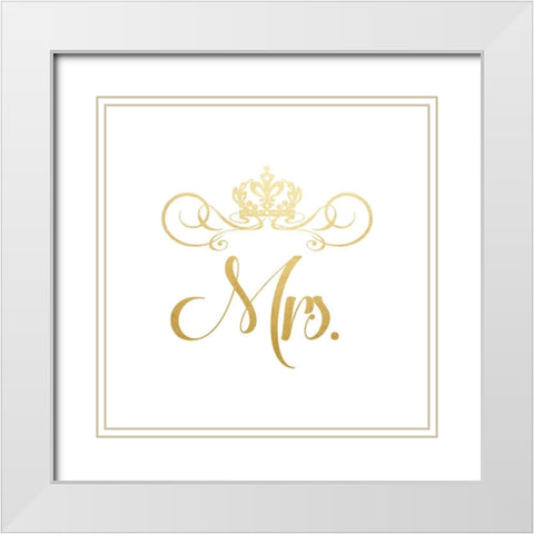 Mrs. Crown White Modern Wood Framed Art Print with Double Matting by CAD DESIGNS