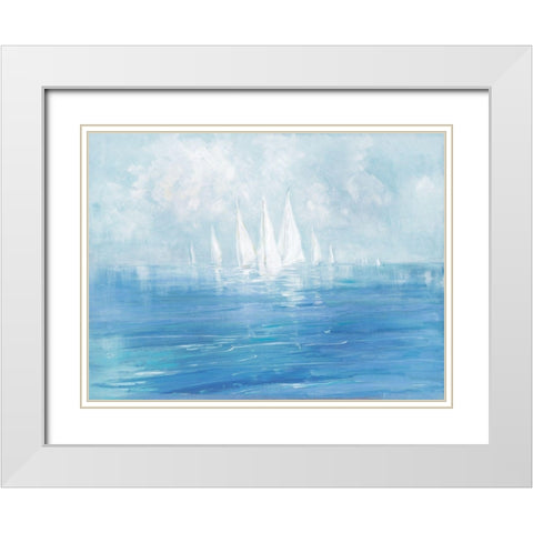 Set Sail White Modern Wood Framed Art Print with Double Matting by Swatland, Sally