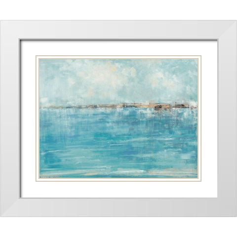 Seychelles White Modern Wood Framed Art Print with Double Matting by Swatland, Sally