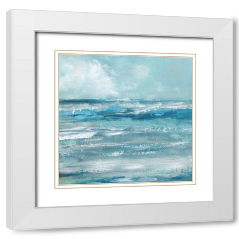 Windswept Waves White Modern Wood Framed Art Print with Double Matting by Swatland, Sally