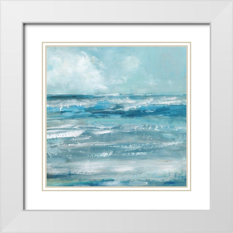 Windswept Waves White Modern Wood Framed Art Print with Double Matting by Swatland, Sally