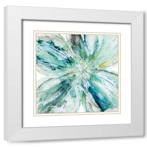 Blossom Bursts White Modern Wood Framed Art Print with Double Matting by Robinson, Carol