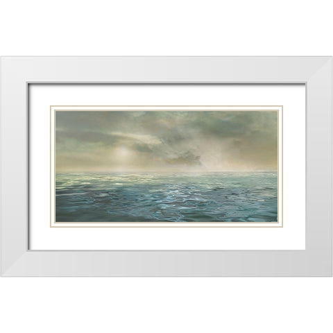 Foggy Morning White Modern Wood Framed Art Print with Double Matting by Calascibetta, Mike