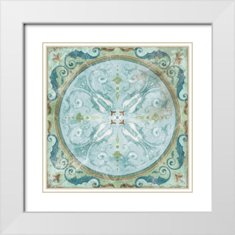 Antique Tile White Modern Wood Framed Art Print with Double Matting by Robinson, Carol