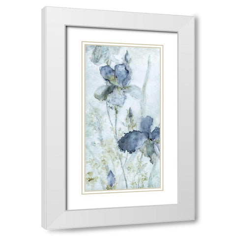 Morning Iris White Modern Wood Framed Art Print with Double Matting by Robinson, Carol