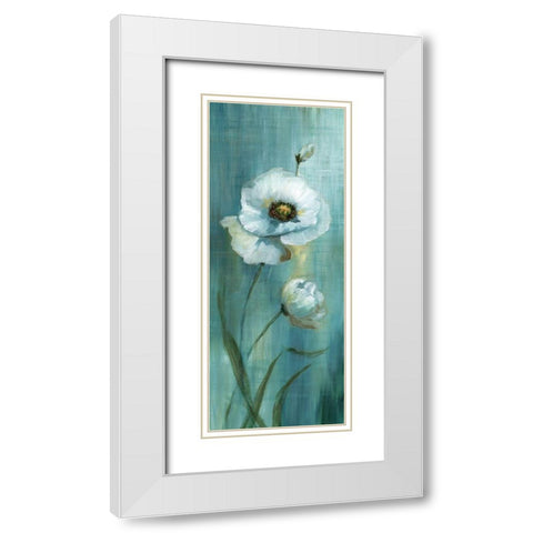 Seabreeze Poppy I White Modern Wood Framed Art Print with Double Matting by Nan