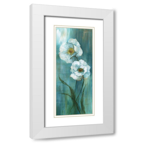 Seabreeze Poppy II White Modern Wood Framed Art Print with Double Matting by Nan
