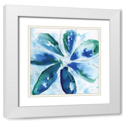 Be Bold Blue I White Modern Wood Framed Art Print with Double Matting by Craven, Katrina