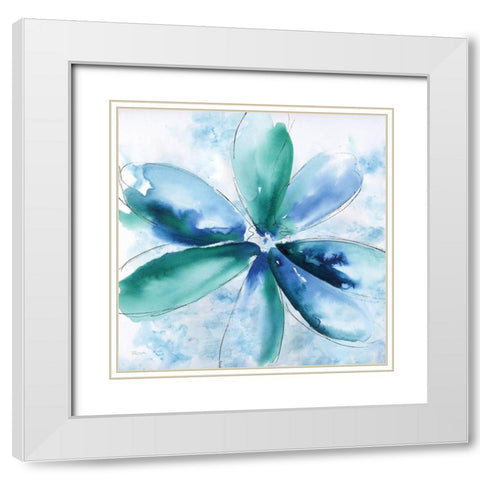 Be Bold Blue II White Modern Wood Framed Art Print with Double Matting by Craven, Katrina