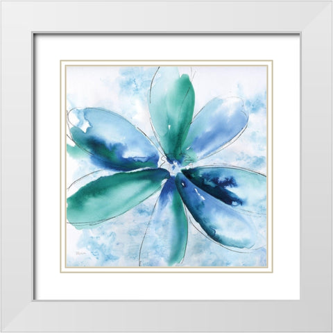 Be Bold Blue II White Modern Wood Framed Art Print with Double Matting by Craven, Katrina