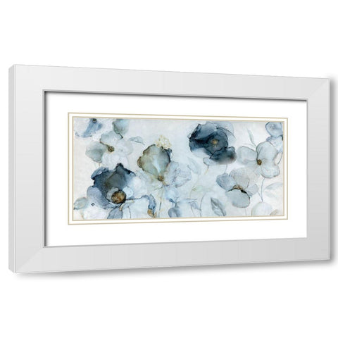 Flowering Indigo White Modern Wood Framed Art Print with Double Matting by Robinson, Carol