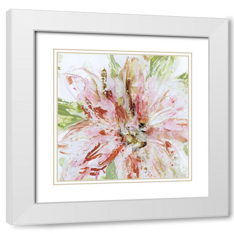 Floral Strokes II White Modern Wood Framed Art Print with Double Matting by Robinson, Carol