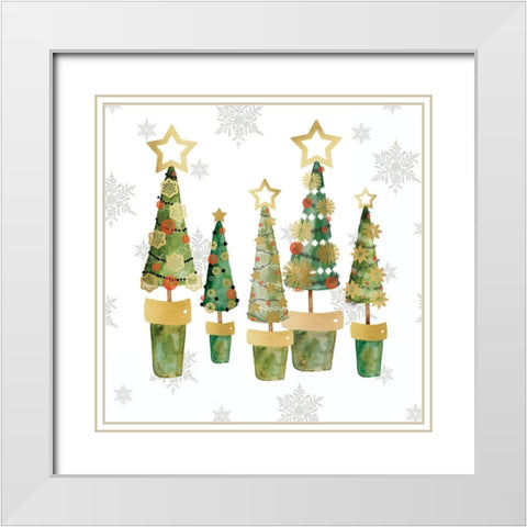 Golden Christams White Modern Wood Framed Art Print with Double Matting by Robinson, Carol