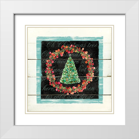 Oh Christmas Tree White Modern Wood Framed Art Print with Double Matting by Robinson, Carol