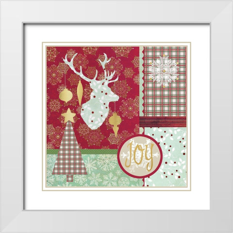 Christmas Pattern White Modern Wood Framed Art Print with Double Matting by Robinson, Carol