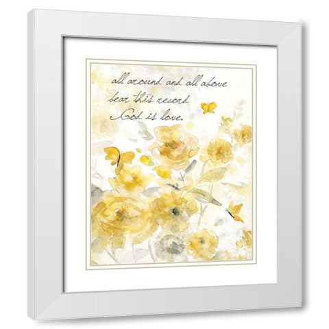 God is Love I White Modern Wood Framed Art Print with Double Matting by Robinson, Carol