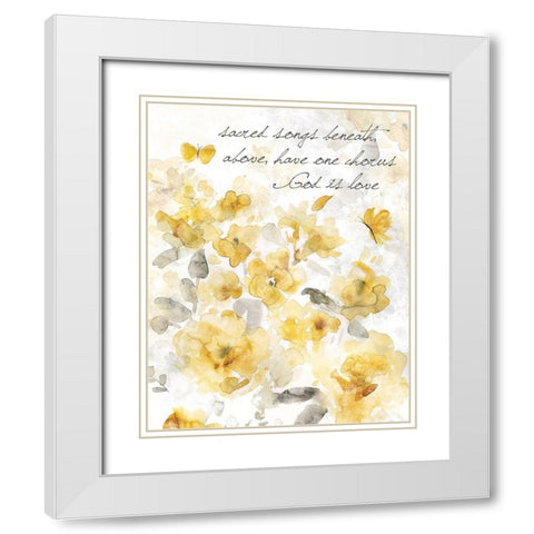 God is Love II White Modern Wood Framed Art Print with Double Matting by Robinson, Carol