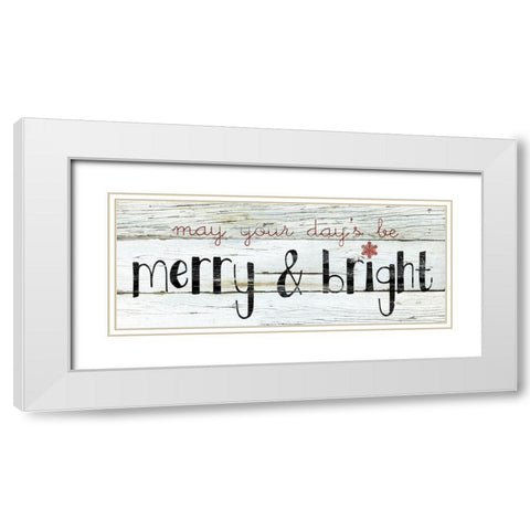 Merry and Bright White Modern Wood Framed Art Print with Double Matting by Robinson, Carol
