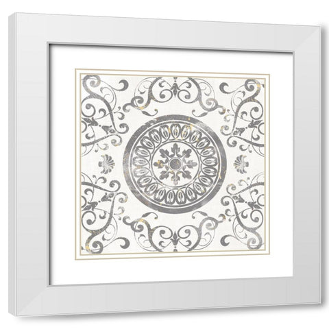 Mandala Medallion White Modern Wood Framed Art Print with Double Matting by Knutsen, Conrad