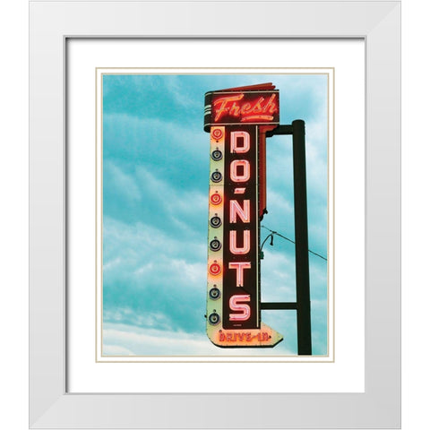 Fresh Donuts White Modern Wood Framed Art Print with Double Matting by Delimont, Danita