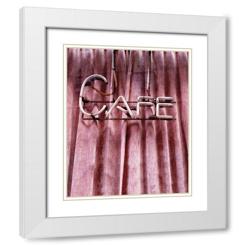 Retro Cafe White Modern Wood Framed Art Print with Double Matting by Delimont, Danita