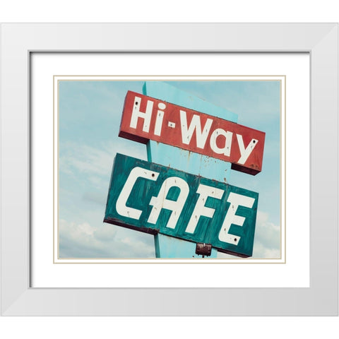 Hi-Way Cafe White Modern Wood Framed Art Print with Double Matting by Delimont, Danita