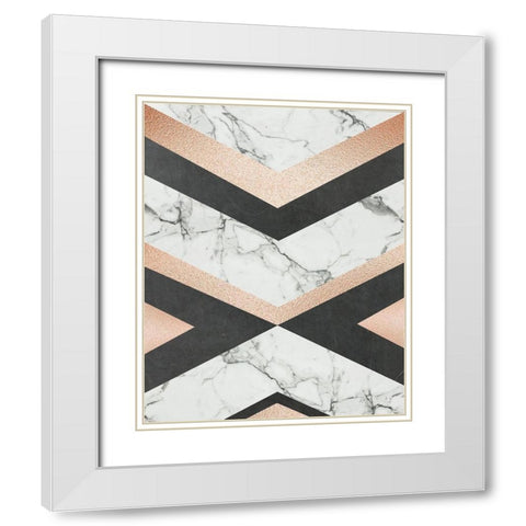 Geo Glam White Modern Wood Framed Art Print with Double Matting by Murray, Amanda