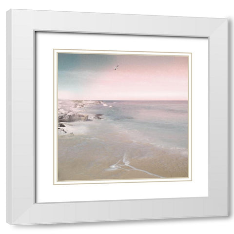 Evening Flight White Modern Wood Framed Art Print with Double Matting by Nan