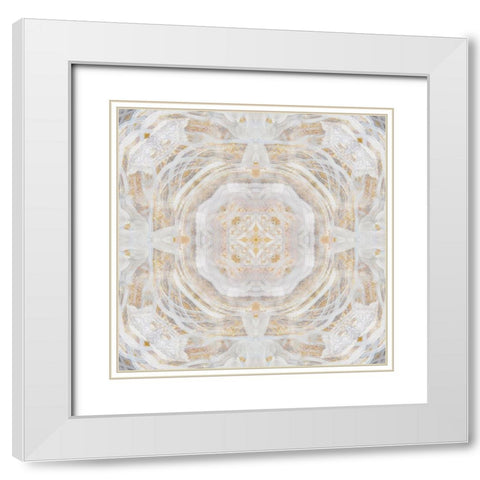 Light Metallic White Modern Wood Framed Art Print with Double Matting by Nan