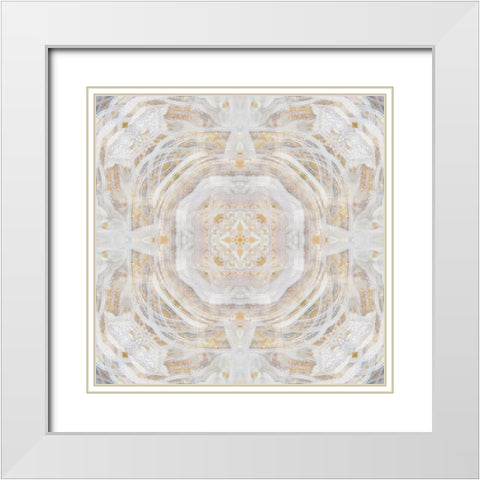 Light Metallic White Modern Wood Framed Art Print with Double Matting by Nan