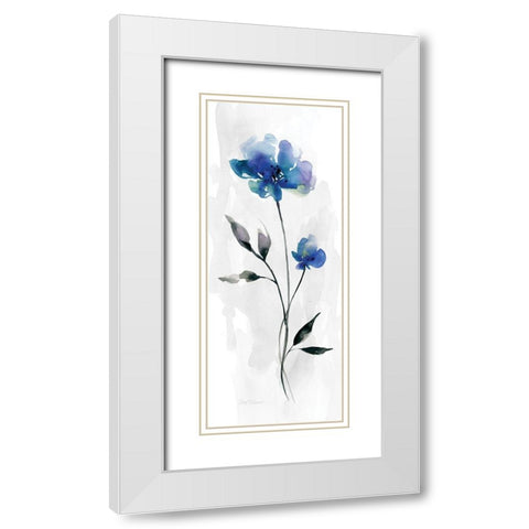 Beautiful Blue III White Modern Wood Framed Art Print with Double Matting by Robinson, Carol