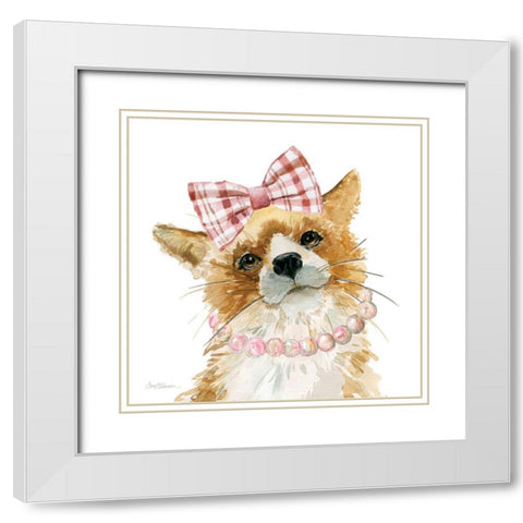 Glamour Girls Fox White Modern Wood Framed Art Print with Double Matting by Robinson, Carol