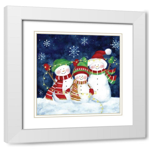 Festive Lights II White Modern Wood Framed Art Print with Double Matting by Donovan, Maria
